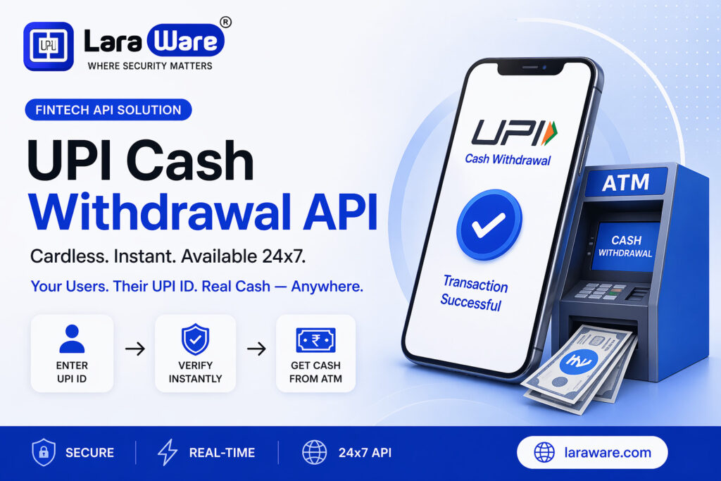UPI Cash Withdrawal API by Laraware — cardless digital to cash India
